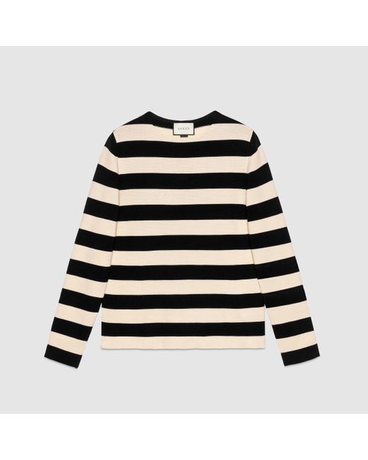 Gucci black and sales white striped shirt